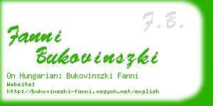 fanni bukovinszki business card